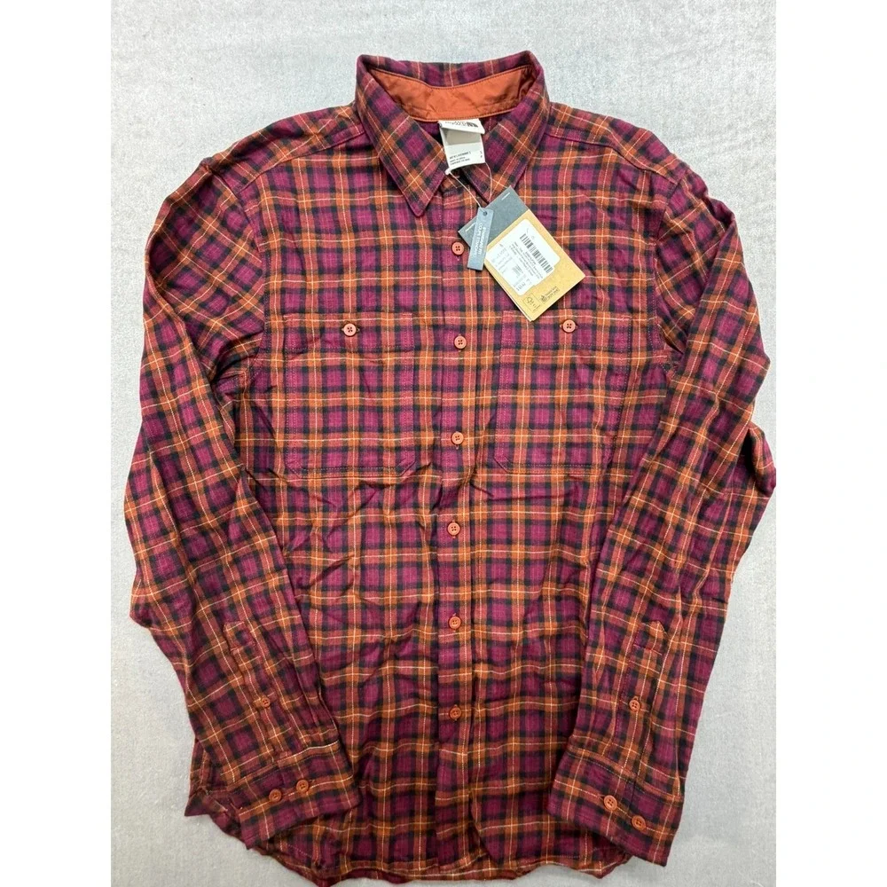New The North Face Men Arroyo Flannel Shirt Red Black Size Small Plaid